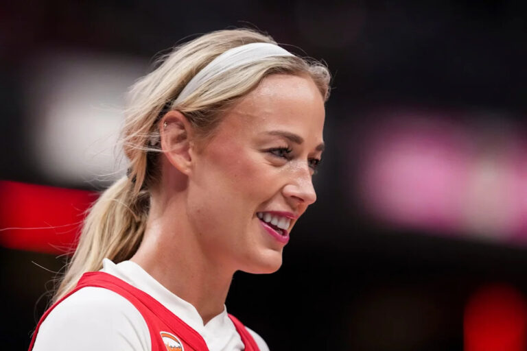 Riley Gaines Drops 2-Word Response To Sophie Cunningham’s Viral Bar Performance With Clayton Anderson