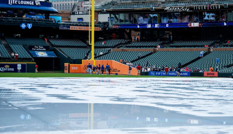 Tigers game vs Dodgers enters rain delay, start to be determined