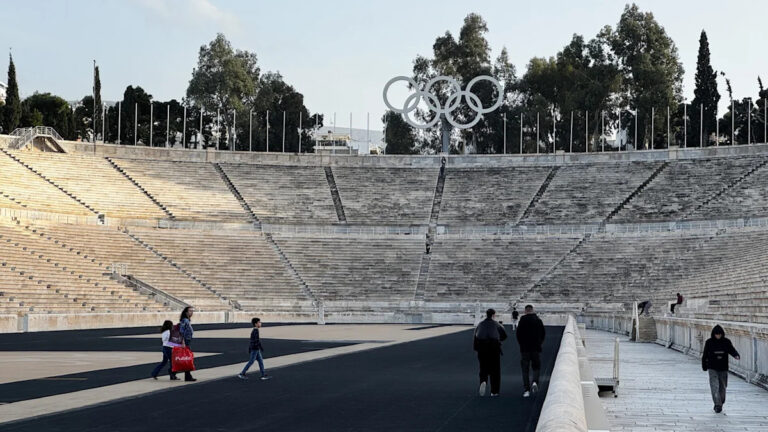 Athens is cleaning its all-marble Olympic stadium for the first time in more than a century