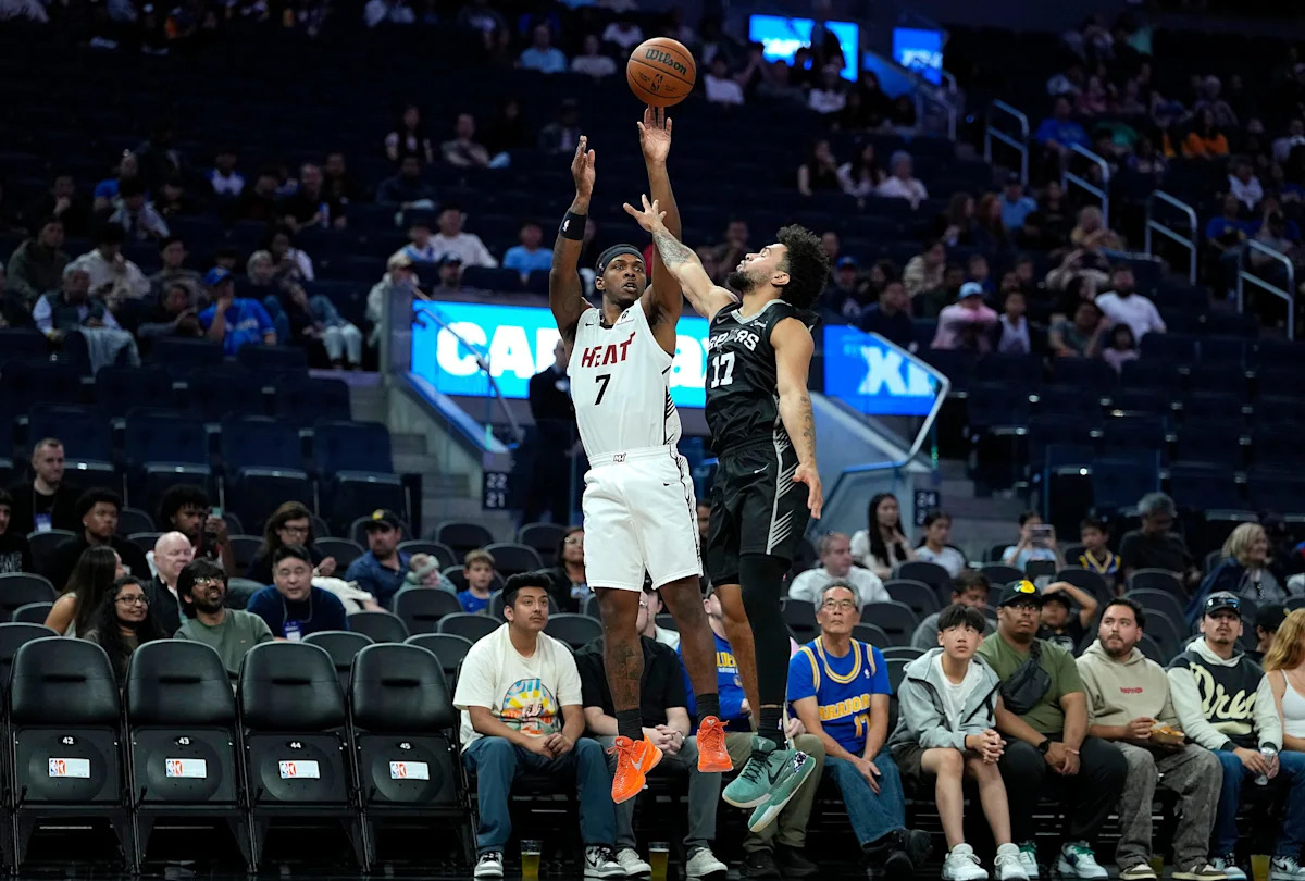 Heat rookie Ryan Conwell throws out first pitch for Miami Marlins