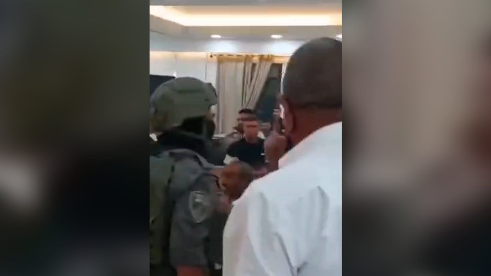 Moment Israeli forces storm wedding hall in occupied West Bank