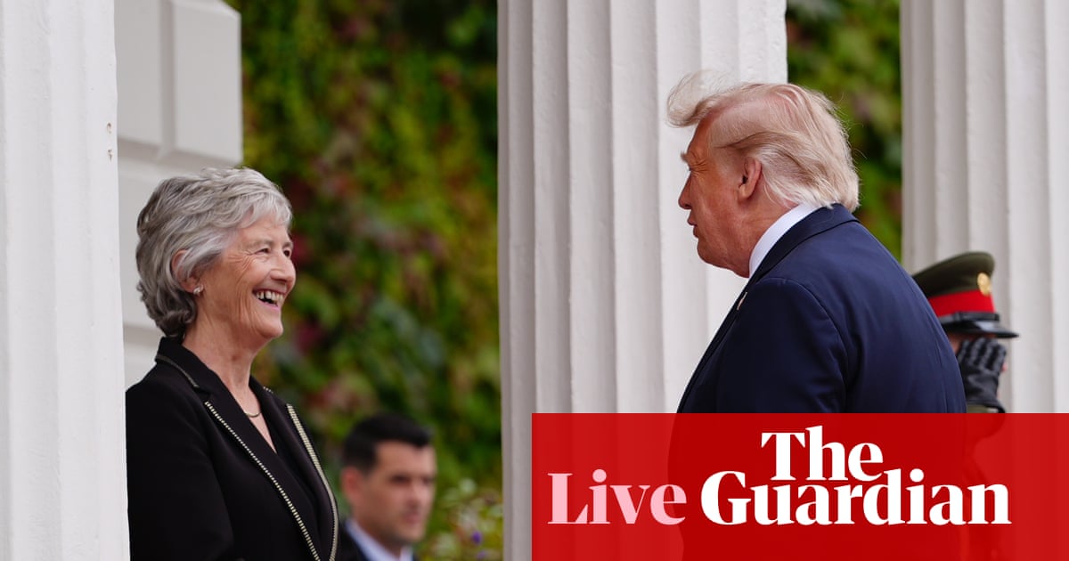 Donald Trump meets Irish president in Dublin as he begins two-day visit – live