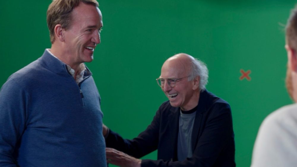 Peyton Manning on Doing His Own Stunts and Recruiting A-Listers Like Anne Hathaway and Larry David for ‘ManningCast’ Announcement Video (EXCLUSIVE)