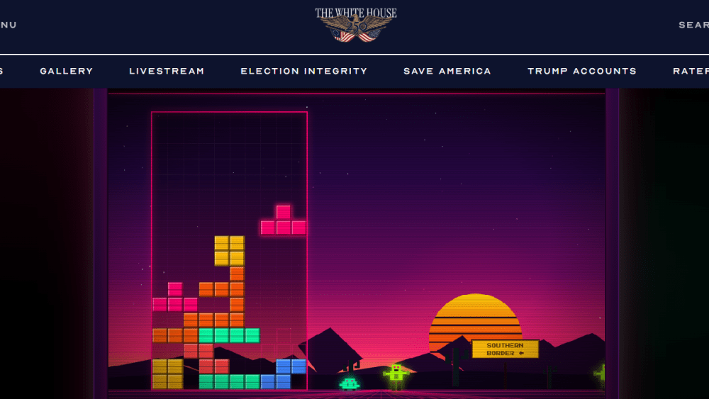 Trump White House Pulls Down Tetris-Like Game, in Which You Had to Stop a ‘Zombie Siege’ at Mexican Border, After Company’s Copyright Threat