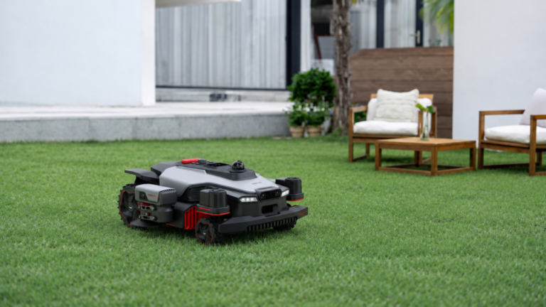 Dreames new robot lawn mower has a swing arm to make for precise edges