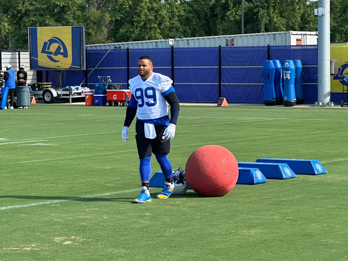 Aaron Donald pleased with how return to field is going, mum on status for Rams' season opener