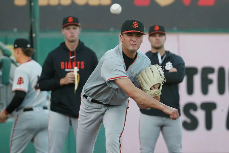Giants' top pick Jackson Flora excited after pitching shutout inning in pro debut