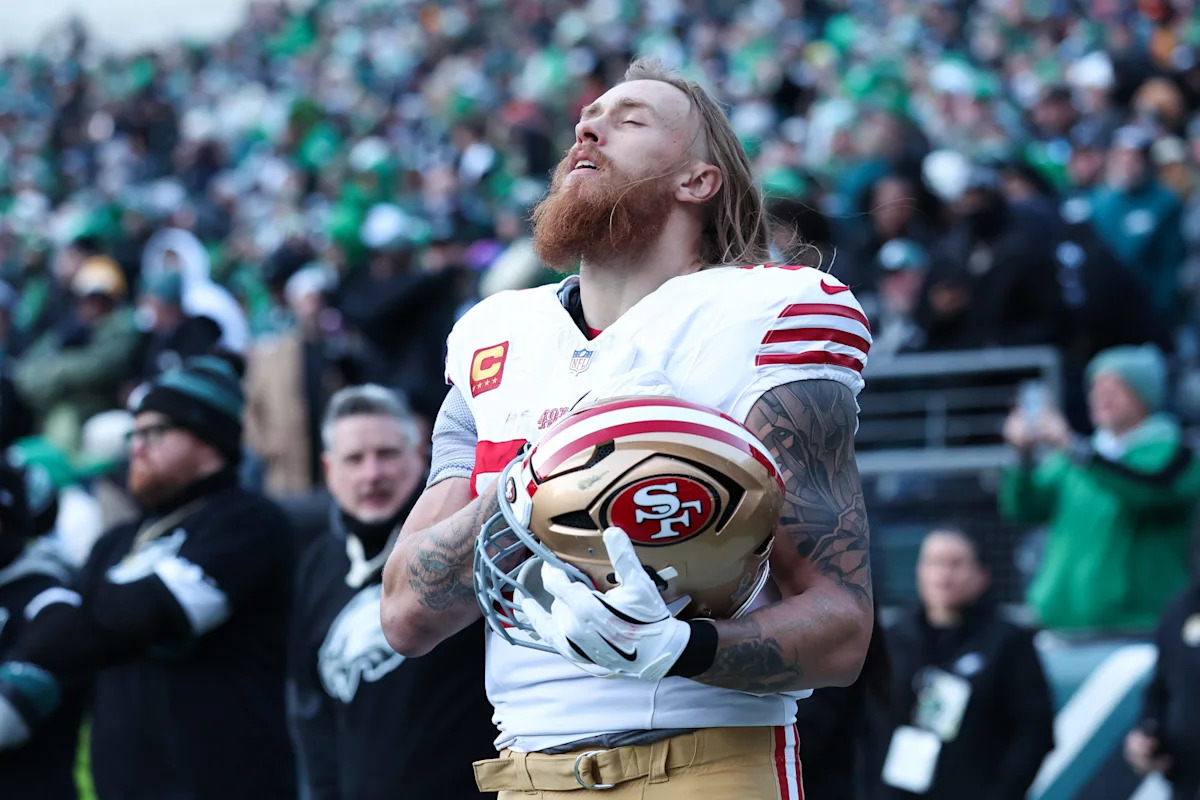 George Kittle at practice Monday